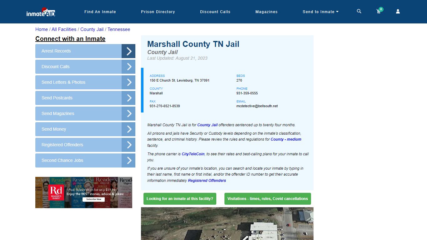 Marshall County TN Jail - Inmate Locator - Lewisburg, TN